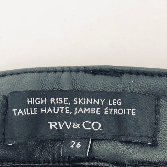 RW&CO Faux leather high-rise skinny Leg pants-Size 26 black - Picture 8 of 14